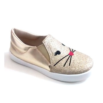 TENIS KEDS ENCANTO DE CRIANÇA GATINHA 041 OURO - QKanto Moda Calçados