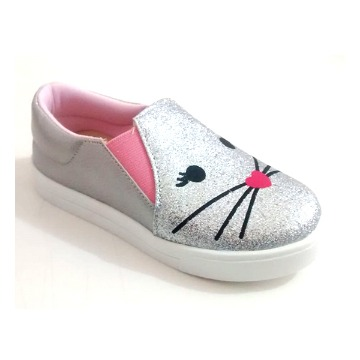 TENIS KEDS ENCANTO DE CRIANÇA GATINHA 041 PRATA - QKanto Moda Calçados