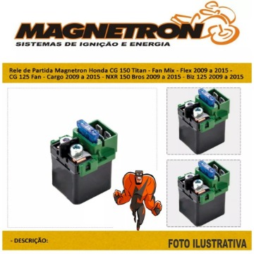 RELE PARTIDA TITAN 150 2009/BIZ 125 INJEÇÃO ELETR/FAN INJEÇÃO ELETR MAGNETRON