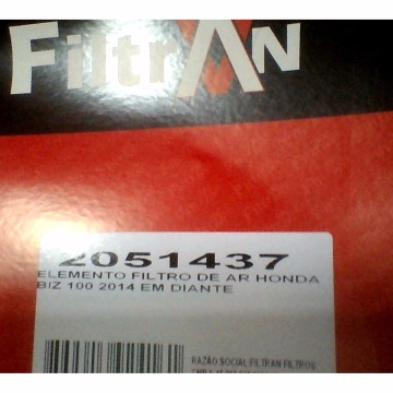 FILTRO AR BIZ 100 2014 FILTRAN