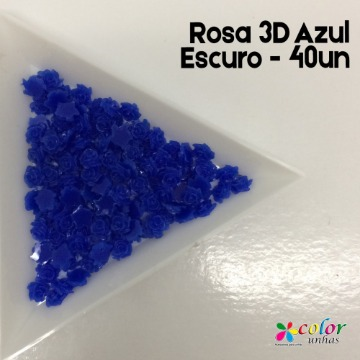 Rosa 3D Azul Escuro - 40un