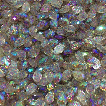 Gota Amestista Glitter Facetada 32un - 3,6mm