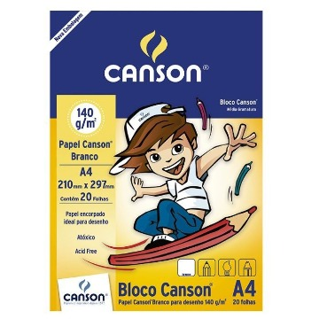BLOCO DE DESENHO BRANCO CANSON A4 .